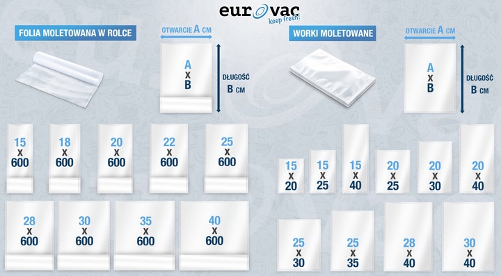 25x35 cm worki moletowane do pakowania próżniowego