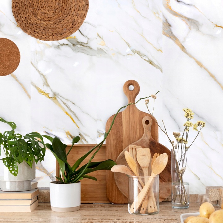 x10 PANELE ŚCIENNE SAMOPRZYLEPNE MARMUR PCV LAMINAT POŁYSK 3D Płytki 30x60