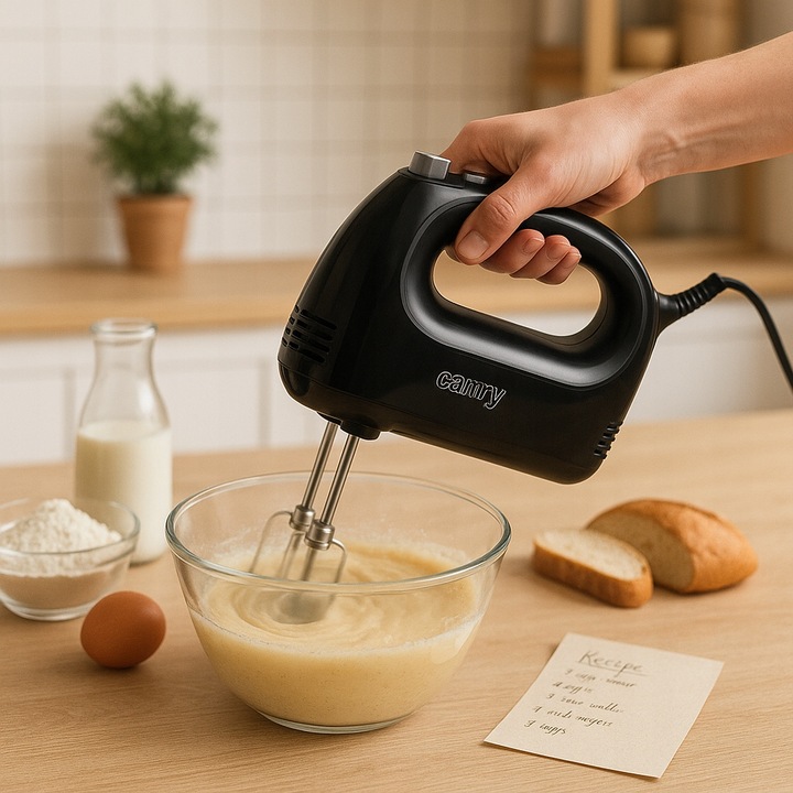 Mikser ręczny robot kuchenny 750W turbo 5 prędkości czarny