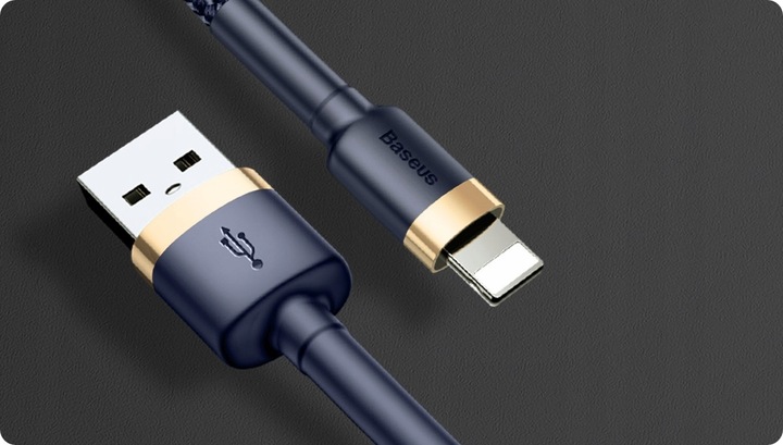 BASEUS MOCNY KABEL USB DO LIGHTNING IPHONE IPAD PRZEWÓD OPLOT 2.4A 100cm