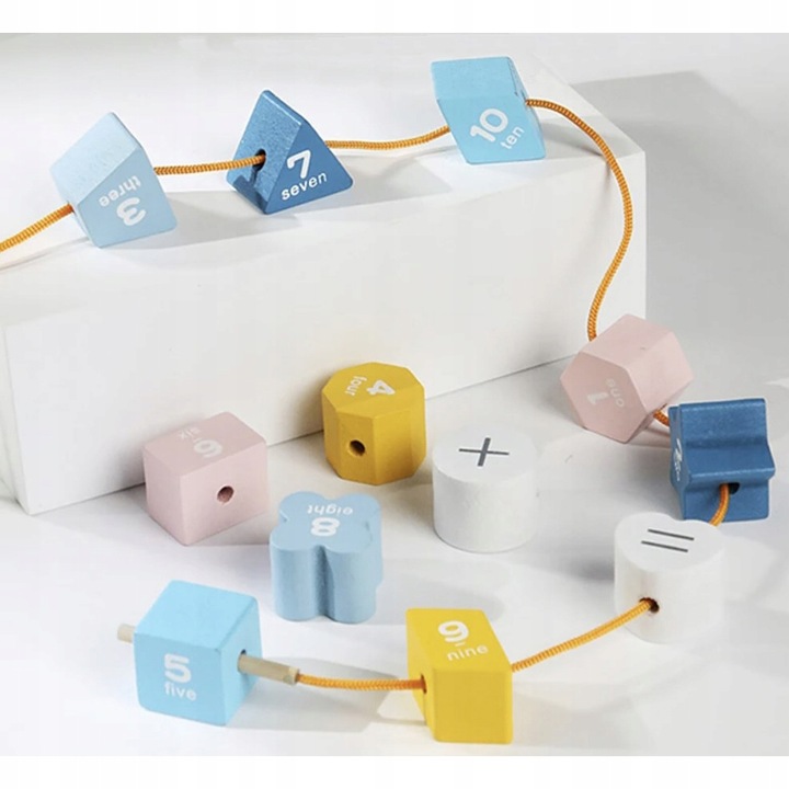 Sorter Kostka Edukacyjna Elastyczna Drewniana Sensoryczna Klocki dla Dzieci