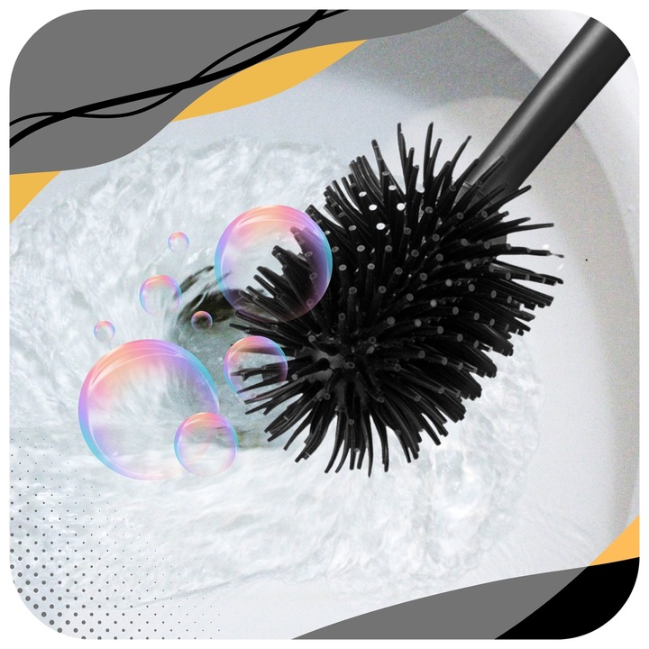 SZCZOTKA DO WC SILIKONOWA TOALETOWA DO ŁAZIENKI TOALETY CZARNA +