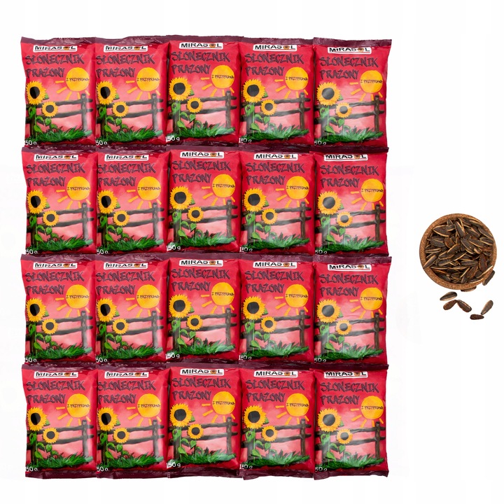 SŁONECZNIK MIRASOL Z PRZYPRAWAMI 150G TURECKI DUŻE PRAŻONE ZIARNO