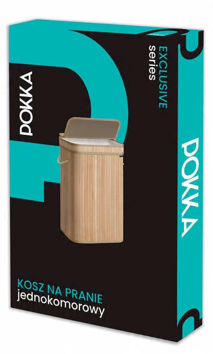 KOSZ NA PRANIE BAMBUSOWY BIELIZNĘ SKŁADANY POJEMNY JEDNOKOMOROWY WĄSKI