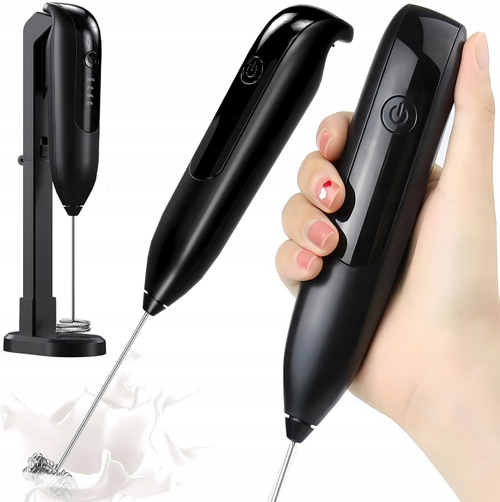 RĘCZNY SPIENIACZ MIKSER DO MLEKA KAWY ELEKTRYCZNY MIKSER TRZEPACZKA