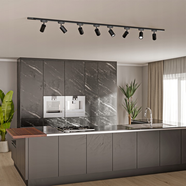 Zestaw Szynoprzewód Szyna 2m + 8x Oprawa Halogenowa LED GU10 Lampa