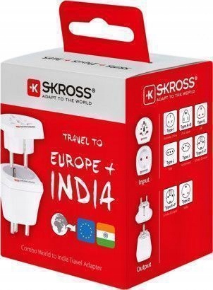 Adapter podróżny SKROSS z Polski do Indii + adapter Świat do Polski