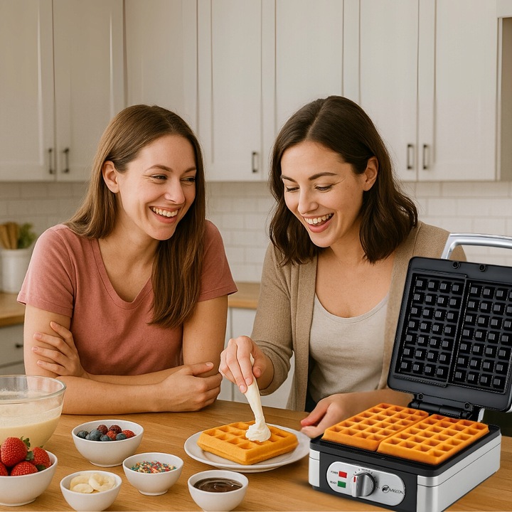 MOCNA GOFROWNICA MYLCON Z REGULACJĄ TEMPERATURY 2 DUŻE CHRUPIĄCE GOFRY