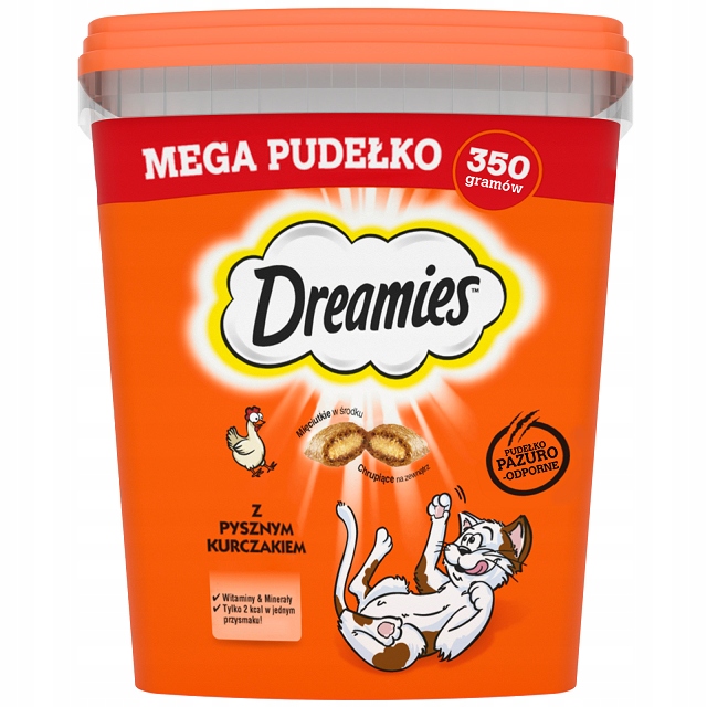 DREAMIES Mega Pudełko 350 g-karma dla dorosłych kotów, z kurczakiem