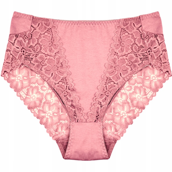 Majtki Damskie Bawełniane Koronkowe Wysoki Stan Wygodne Kobiece 4-PAK XXL