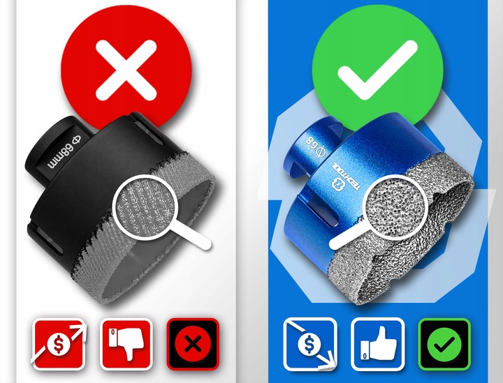 OTWORNICA DIAMENTOWA KORONKA DO GRESU PŁYTEK ZESTAW OTWORNIC