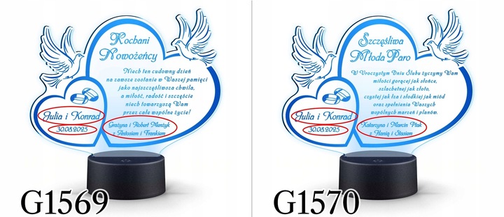 PODZIĘKOWANIA DLA RODZICÓW Świadków PREZENT na ŚLUB WESELE z TWOIM GRAWERem