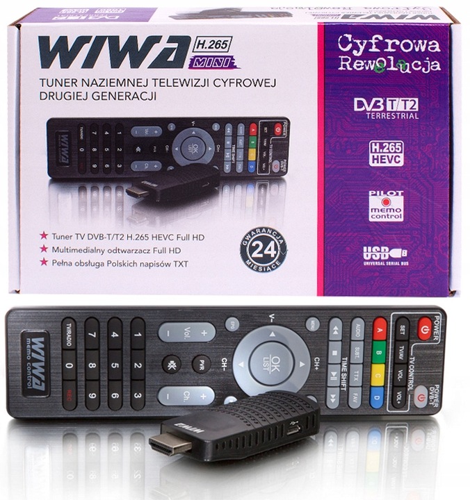 Tuner Dekoder Telewizji Naziemnej DVB T2 H.265 HEVEC TV MINI