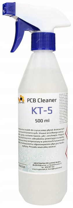 PCB CLEANER KT-5 ZMYWACZ LUTOWNICZY DO PAST TOPNIKÓW PO LUTOWANIU