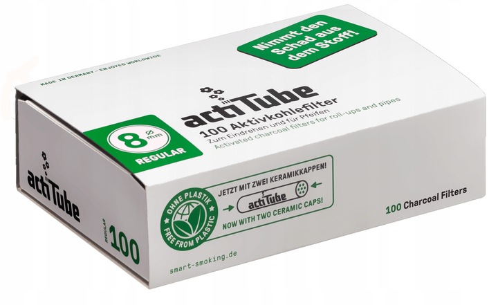 actiTube aktywne filtry węglowe|Filterki z węglem aktywnym do jointów