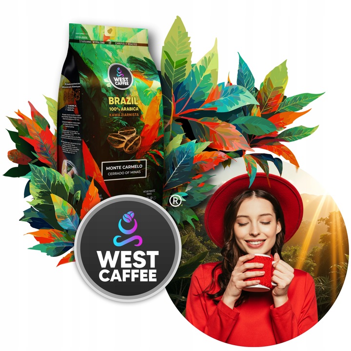 Kawa ziarnista Brazylia 1kg Świeżo Palona - 100% Arabica - Monte Carmelo