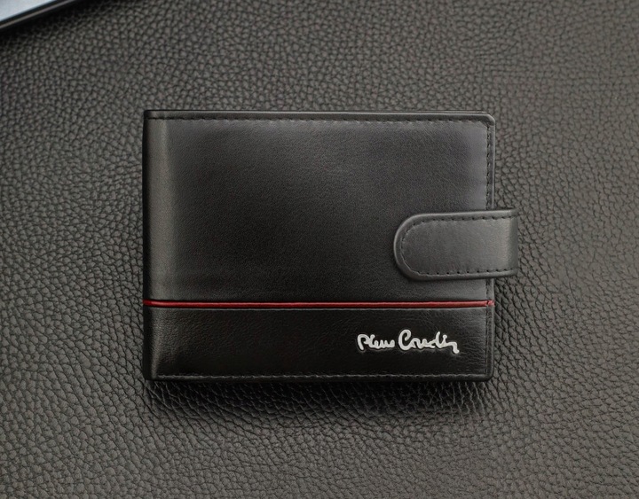 Portfel Męski Pierre Cardin Skórzany Czarny Poziomy Certyfikat Q2