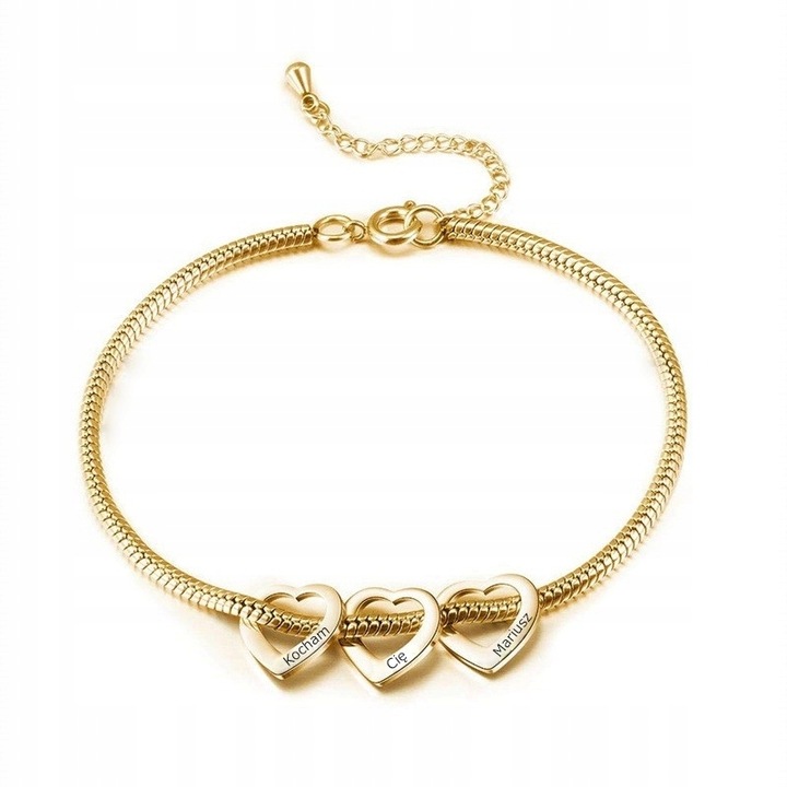 BRANSOLETKA żmijka SERCA dla KOBIETY mamy GRAWER