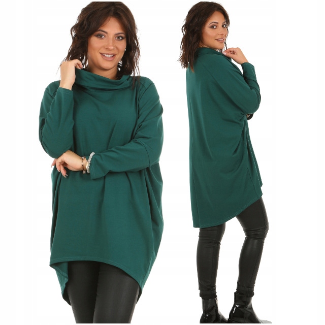 Moda Fresca Asymetryczna TUNIKA kimono z golfem