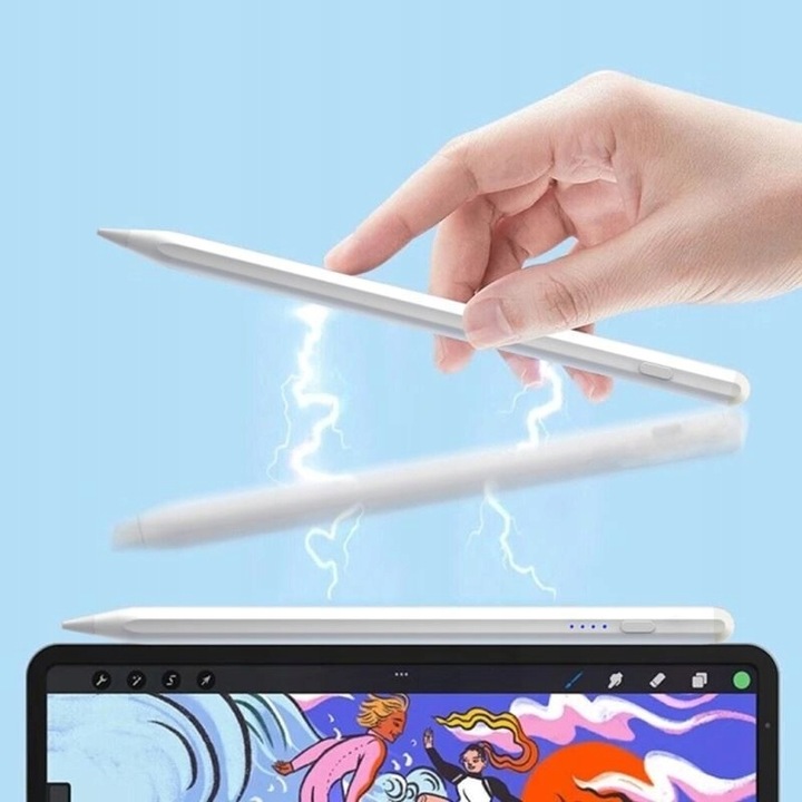 Rysik pojemnościowy aktywny dotykowy do tabletu telefonu Stylus Pen biały