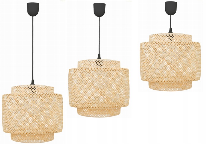 Lampa wisząca BOHO bambusowa czarna 38cm TH06