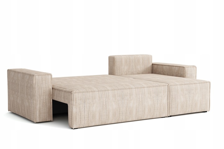 Narożnik Rozkładany BERGAMO Sztruks Rogówka z Funkcją Spania Pościel