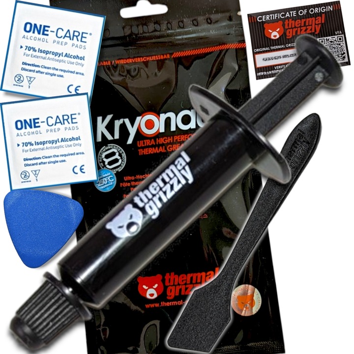 PASTA TERMOPRZEWODZĄCA GRIZZLY KRYONAUT 1g 12,5W/mK GAMINGOWA +IPA +GRATISY