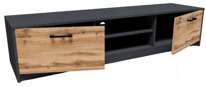 Szafka RTV 2DC 160cm GRAFIT-WOTAN duży stolik pod telewizor komoda