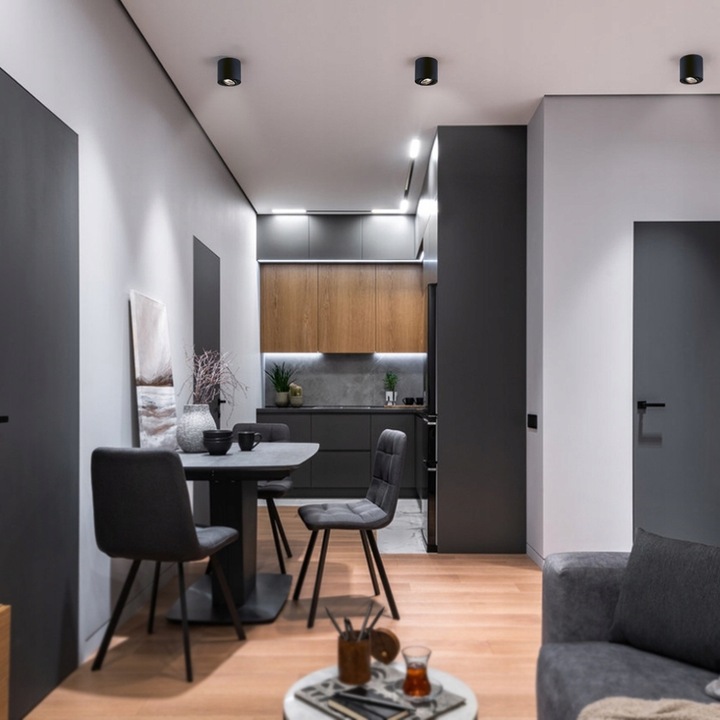 Oprawa Natynkowa Halogenowa Tuba LED GU10 ruchoma spot sufitowa czarna