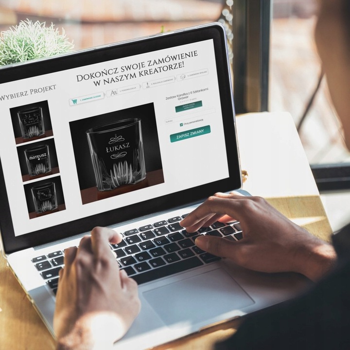 Karafka 6 Szklanek Zestaw do Whisky z Grawerem Prezent na Urodziny Imieniny