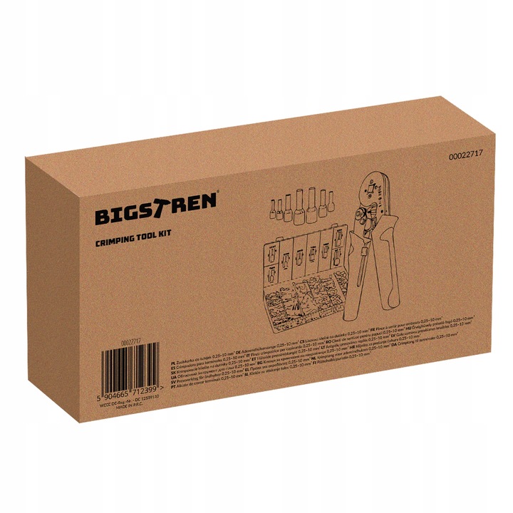 Zaciskarka do Tulejek Praska do Konektorów Kabli + 1200 Końcówek 0,5 -