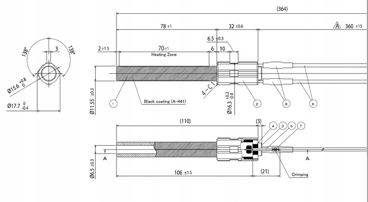 Zapalarka pellet grzałka ceramiczna 300W 1100*C