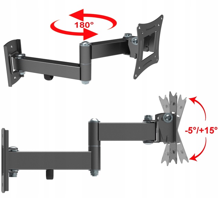 EXTRA MOCNY OBROTOWY UCHWYT DO MONITORA lub TELEWIZORA 10-32 cal