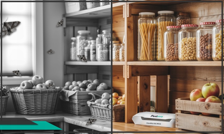 PUŁAPKA NA MOLE SPOŻYWCZE ODZIEŻOWE 2w1 FEROMONOWA LEP ŚRODEK