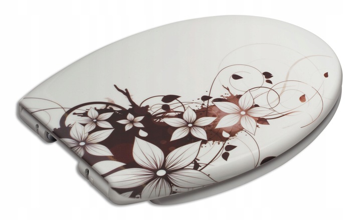 DESKA WC SEDESOWA WOLNOOPADAJĄCA TWARDY DUROPLAST NADRUK ESTIVA WENGE