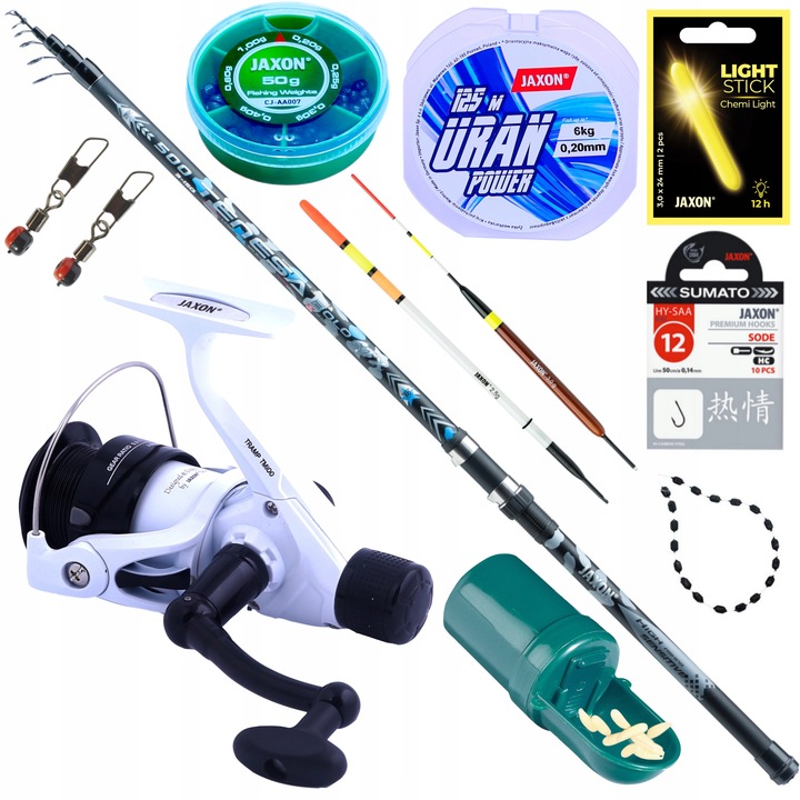 Zestaw spławikowy BOLONKA wędka kołowrotek akcesoria na spławik JAXON