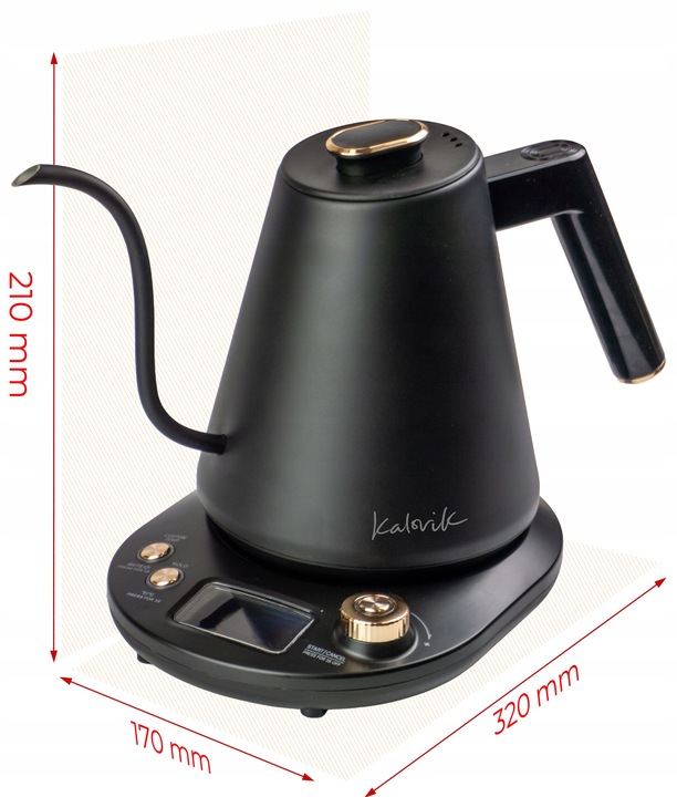 CZAJNIK ELEKTRYCZNY CYFROWY GOOSENECK Z REGULACJĄ TEMPERATURY 1100W 1L