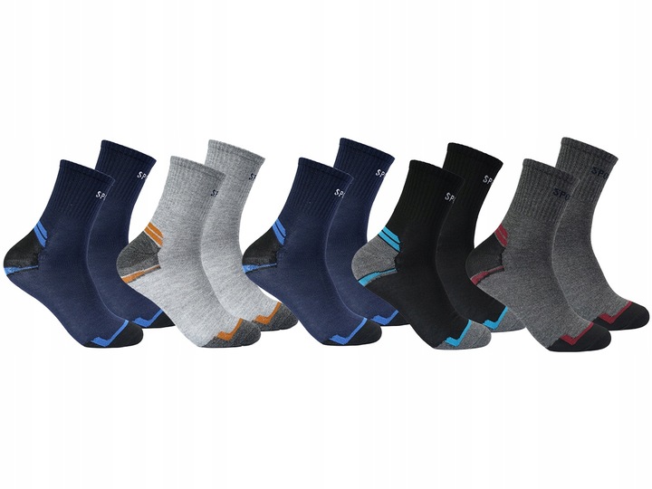 SKARPETY męskie SKARPETKI bawełniane SPORTOWE ~ 39-42 ZESTAW 20 par skarpet