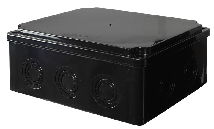 CZARNA PUSZKA INSTALACYJNA HERMETYCZNA ELEKTRYCZNA OBUDOWA 190X150X80