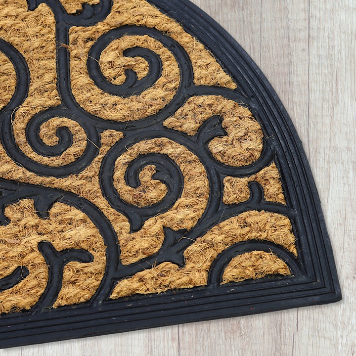 WYCIERACZKA POD DRZWI ZEWNĘTRZNA PÓŁOKRĄGŁA 40X60 DO BUTÓW KOKOSOWA BRĄZOWA