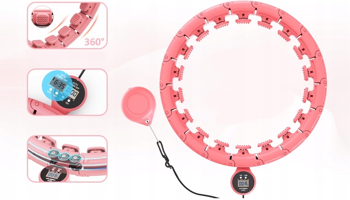 HULA HOP DO ĆWICZEŃ Z OBCIĄŻENIEM WYPUSTKAMI I LICZNIKIEM SMART