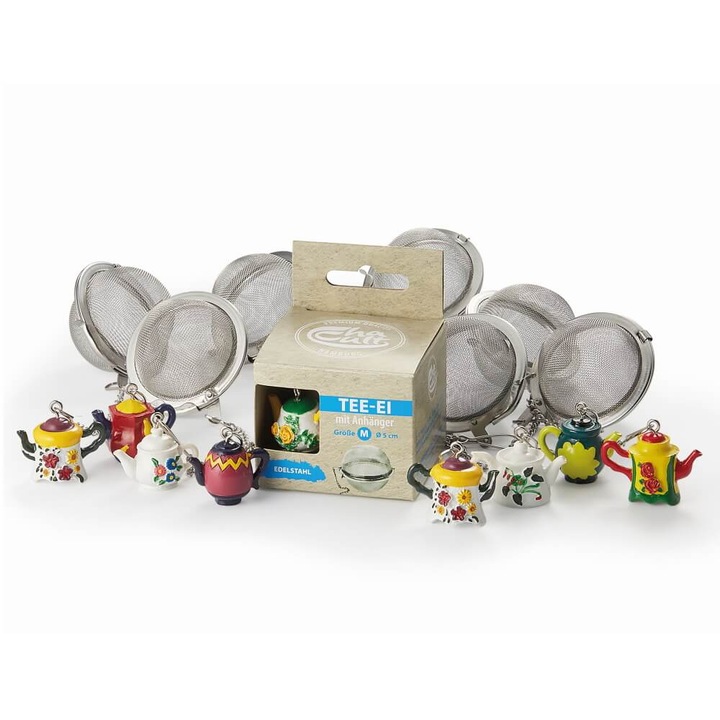 Metalowy zaparzacz kulka do herbaty z uroczą zawieszką imbrykiem dla mamy