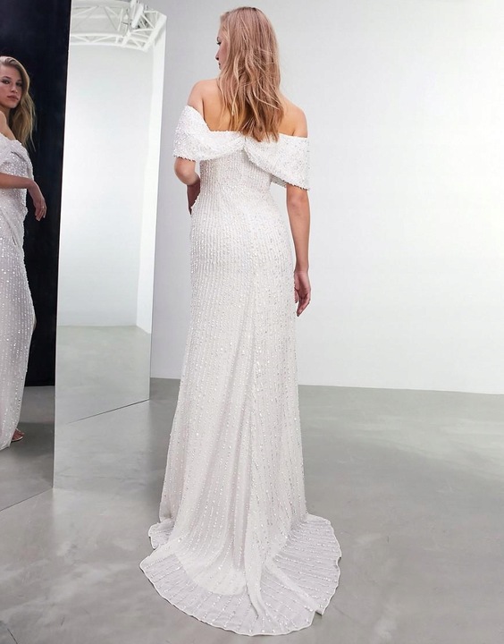 Asos Edition vtl CEKINY ŚLUBNA SUKNIA CECILIA S XXK