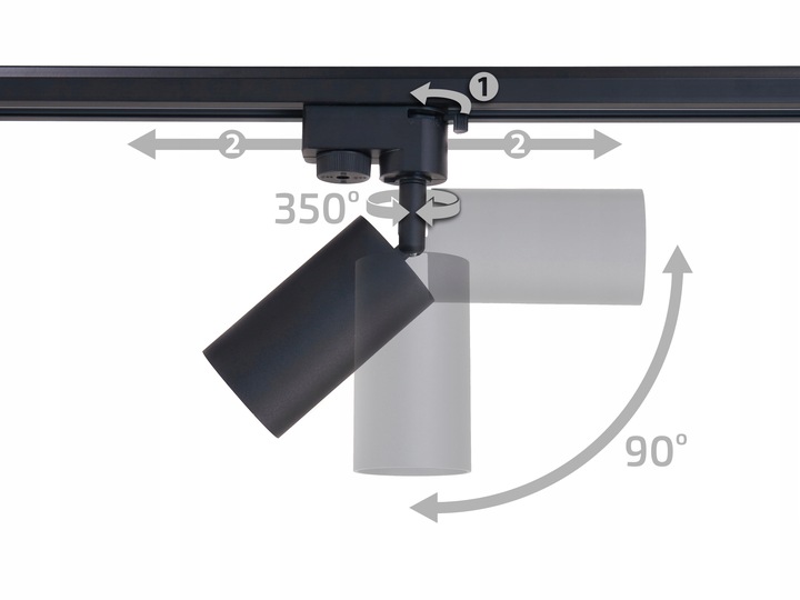 Oświetlenie Szynowe Szyna 1m 4x Reflektor LED GU10 Zestaw