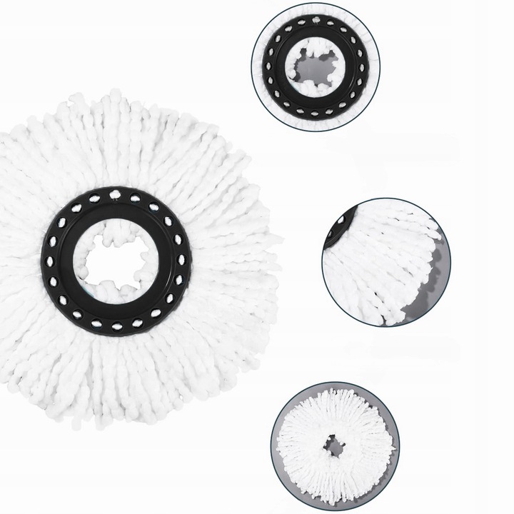 10x WKŁAD DO MOPA OBROTOWEGO CHŁONNA MIKROFIBRA OKRĄGŁY ZAPAS KOŃCÓWKA