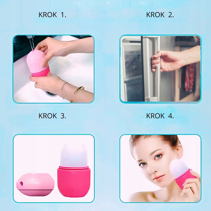 LODOWY MASAŻER DO TWARZY CHŁODZĄCY LIFTINGUJĄCY ICE CUBE