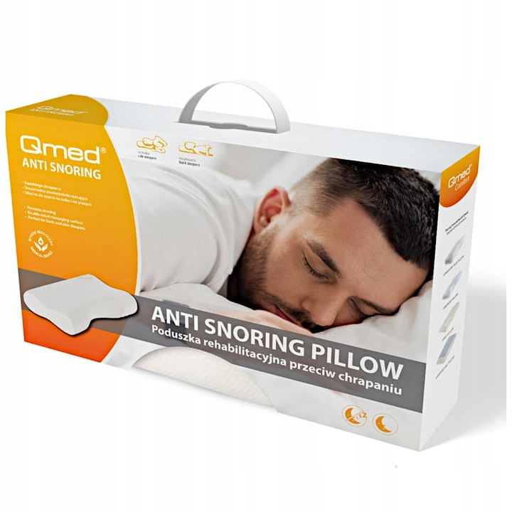 Poduszka Ortopedyczna do spania AntiSnoring na chrapanie Profilowana Qmed