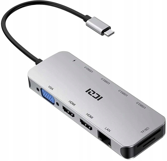 Wielofunkcyjna Stacja dokująca do dwóch monitorów z HDMI USB-C i ładowaniem