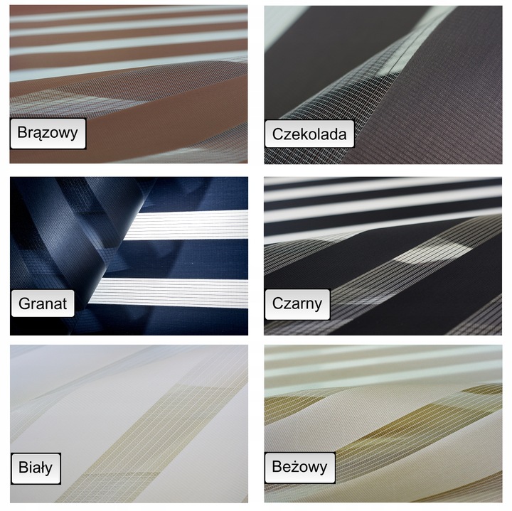 ROLETA DZIEŃ I NOC 35x150 CM Z NAPINACZEM KOLORY