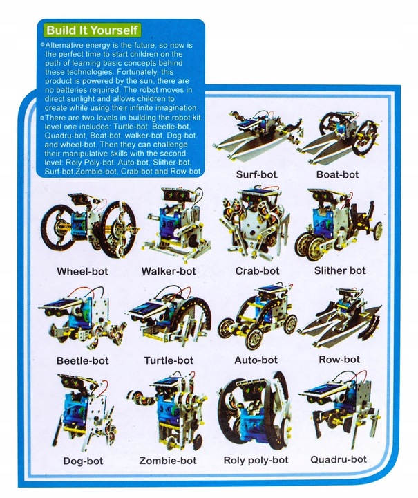 ROBOT SOLARNY ZESTAW ZABAWEK SOLARNYCH 14W1 SOLAR